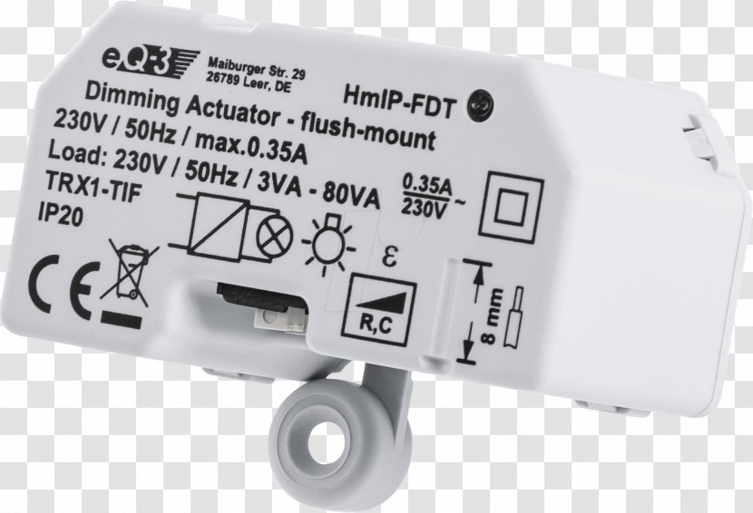 Homematic IP HmIP-FDT External Dimmer White Hardware/Electronic HomeMatic HmIP-FSM16 Switching Actuator Electronics Address Product - Circuit Component - Homematic-ip Transparent PNG