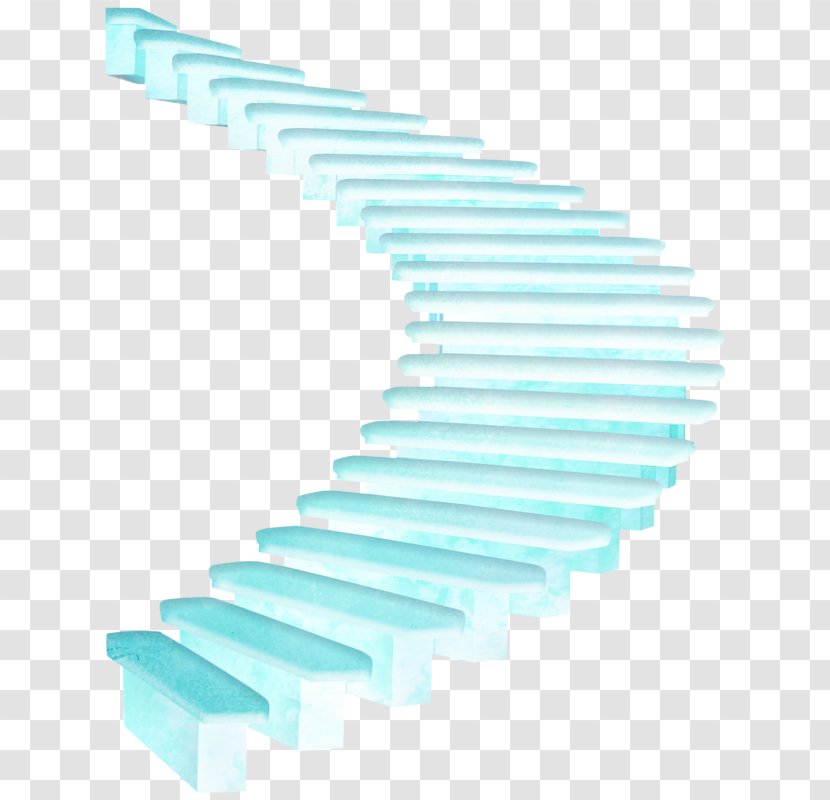 Stairs Ladder Cartoon - Point - Hand-painted Blue Creative Ideas Transparent PNG