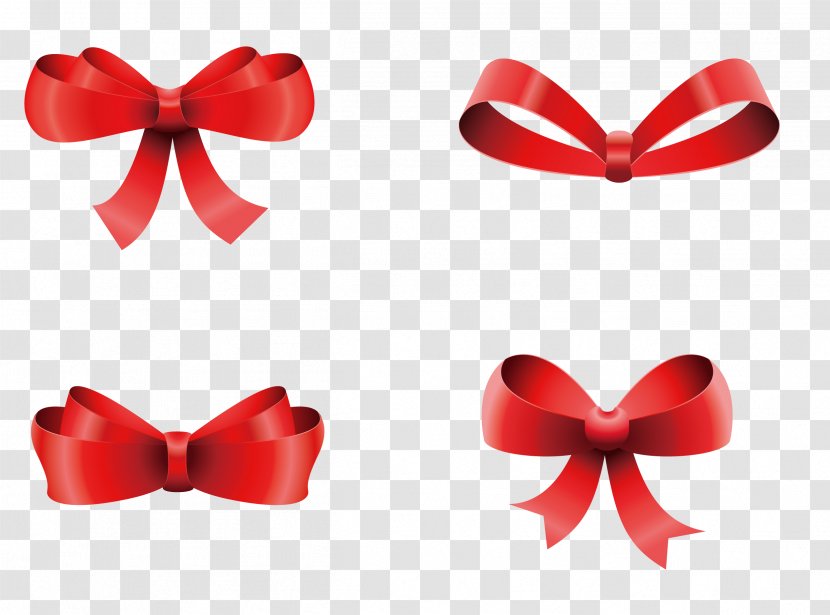 Christmas Ribbon Clip Art - Stockxchng - Vector Red Bow Material Transparent PNG