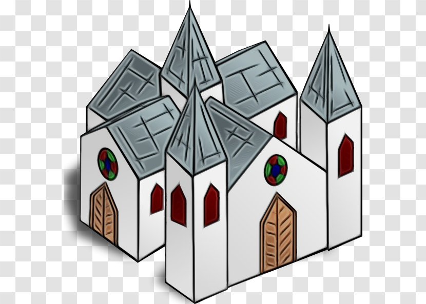 Architecture House Roof Clip Art Building - Wet Ink - Church Shed Transparent PNG