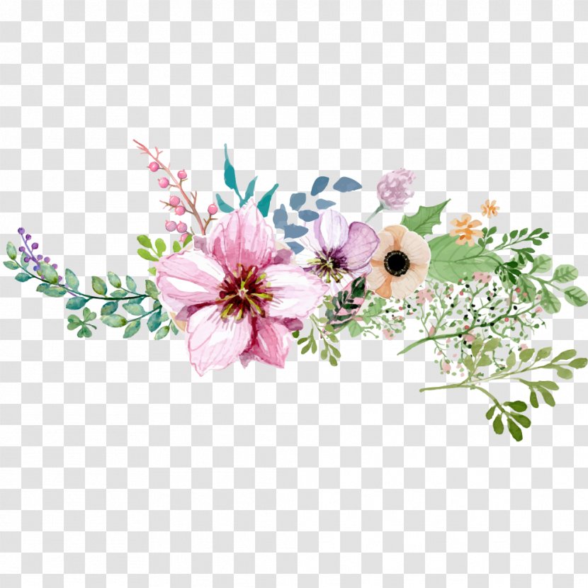 Watercolour Flowers Watercolor: Watercolor Painting Floral Design - Flower Bouquet Transparent PNG