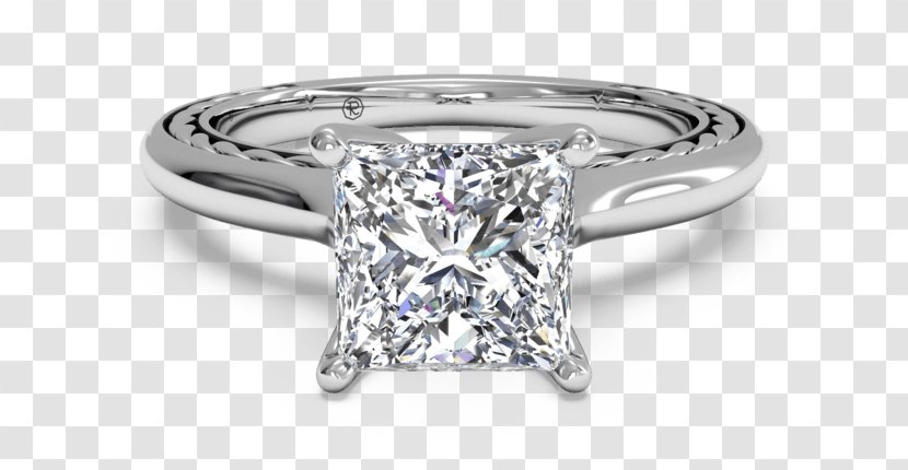 Diamond Wedding Ring Engagement Princess Cut Transparent PNG