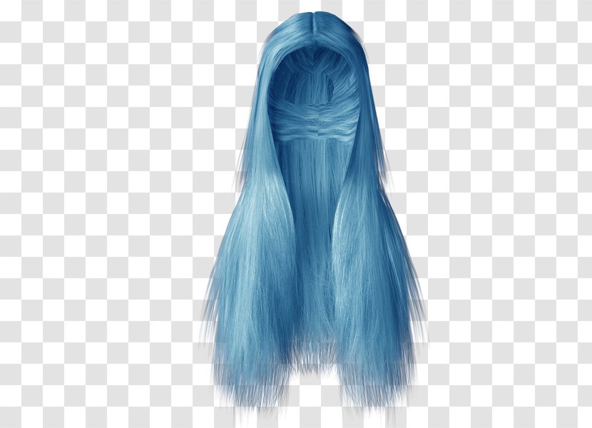 Long Hair Wig - Blue - Bigote Transparent PNG