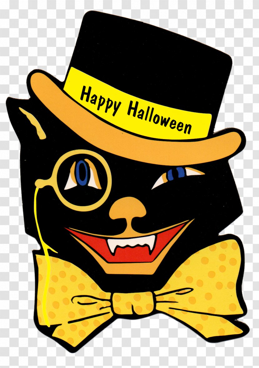 Black Cat Kitten Halloween Clip Art - Centrepiece - Gobbolino The Witchs Transparent PNG