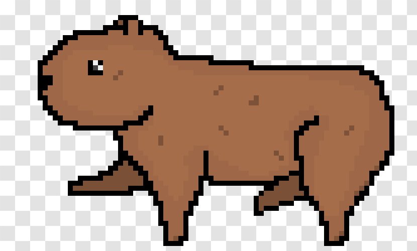 Pixel Art Cattle Capybara Clip - Snout - Mammal Transparent PNG