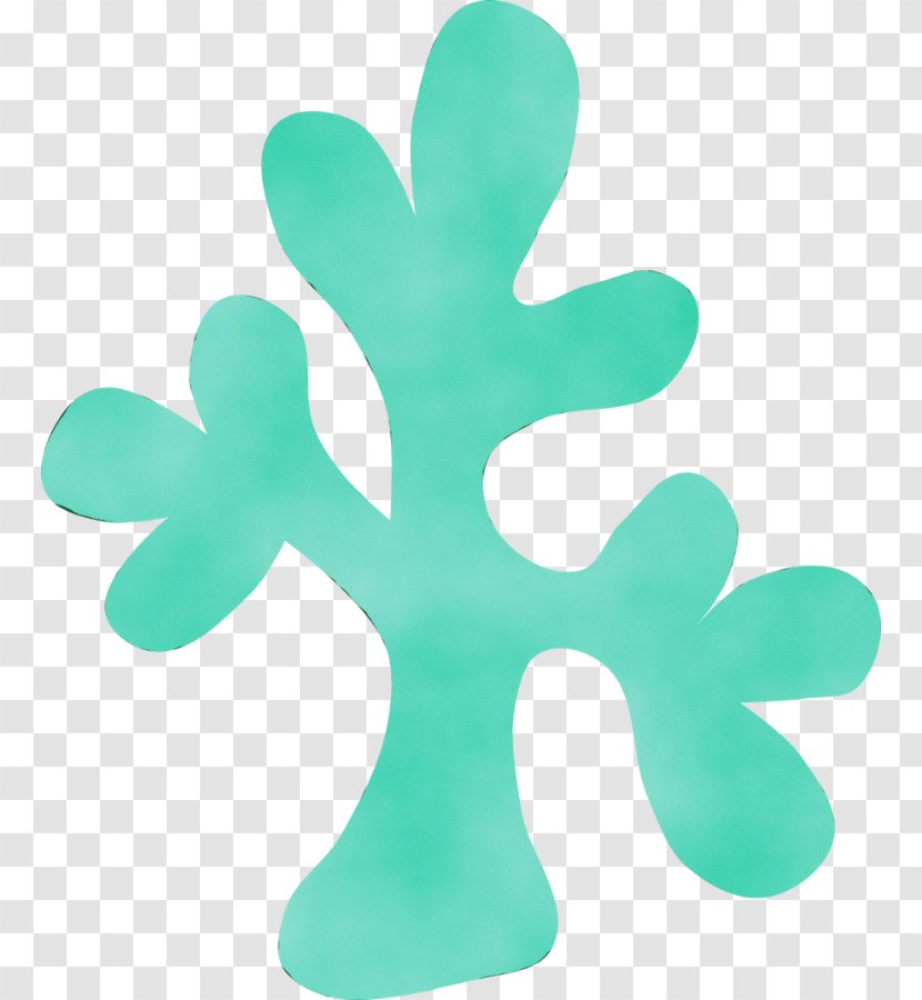 Green Turquoise Leaf Symbol Plant - Wet Ink Transparent PNG