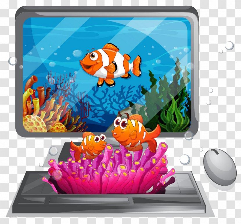Computer Mouse Keyboard Monitor - On The Sea High-definition Buckle Material Transparent PNG