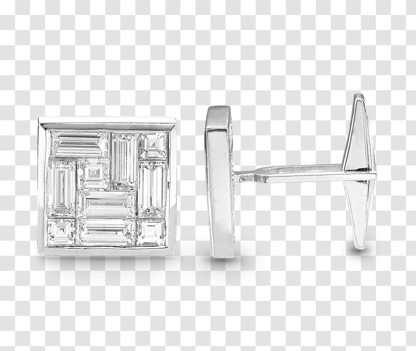 Cufflink Silver Baguette Transparent PNG