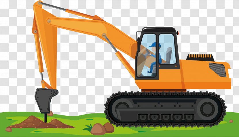 Heavy Equipment Architectural Engineering Vehicle Excavator - Truck - Vector Transparent PNG