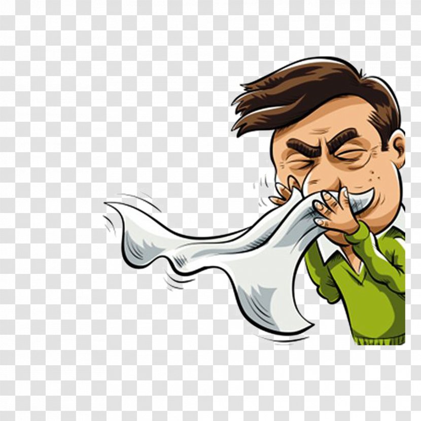 Sneeze Common Cold Cartoon Allergy Clip Art - Happiness - Hand-painted Nose People Transparent PNG
