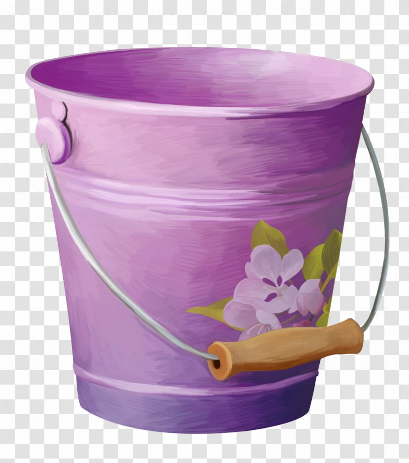 Bucket Paint Flowerpot Clip Art - Lilac - Mosaic Printing Purple Transparent PNG