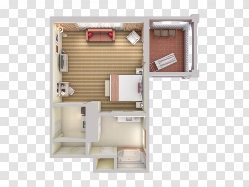 3D Floor Plan Bedroom House - Bed Transparent PNG