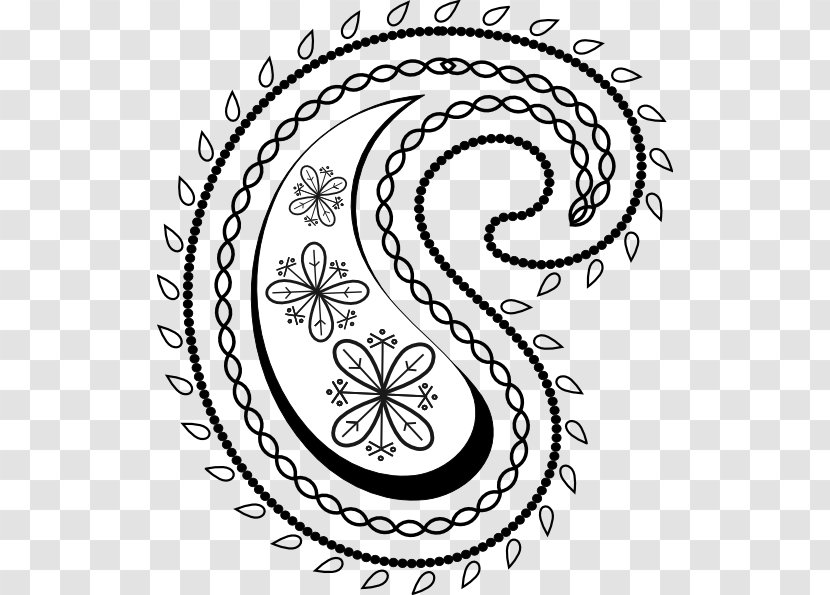 Clip Art Paisley Designs Openclipart Image - Black And White Transparent PNG