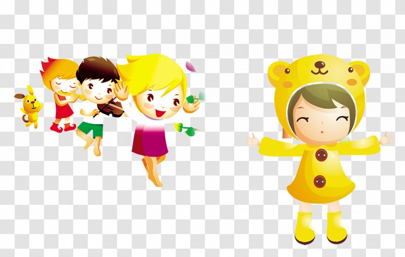 Child Animation Illustration - Drawing - A Group Of Children Playing Transparent PNG