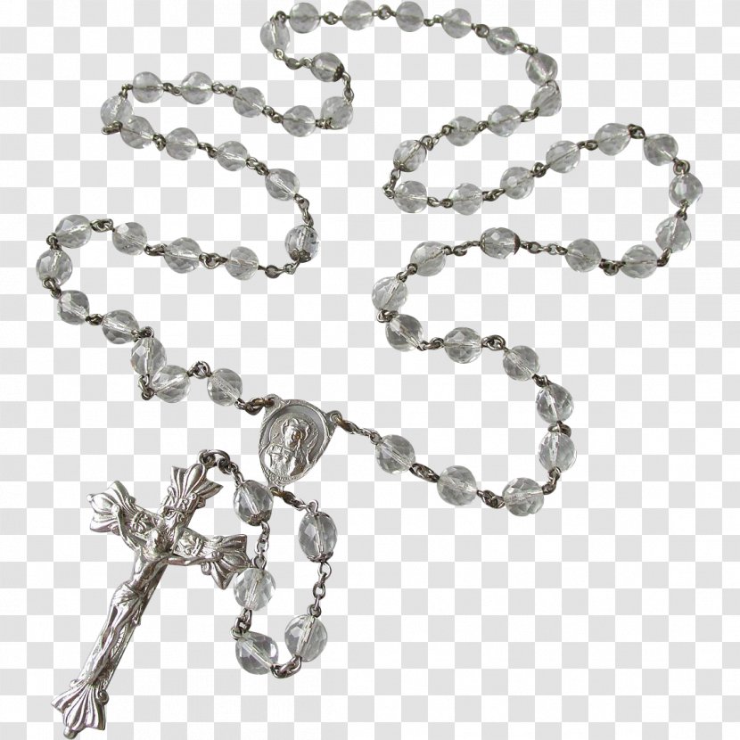 Rosary Apostles' Creed Crucifix Jewellery - Body Jewelry - Crystal Transparent PNG