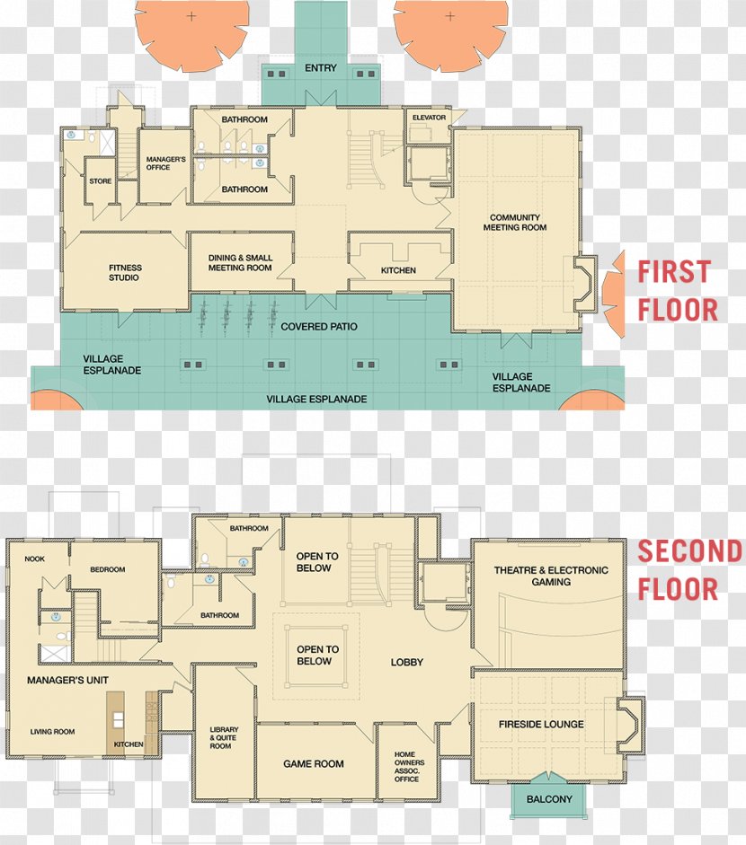 Schematic Floor Plan Diagram - Three Rooms And Two Transparent PNG