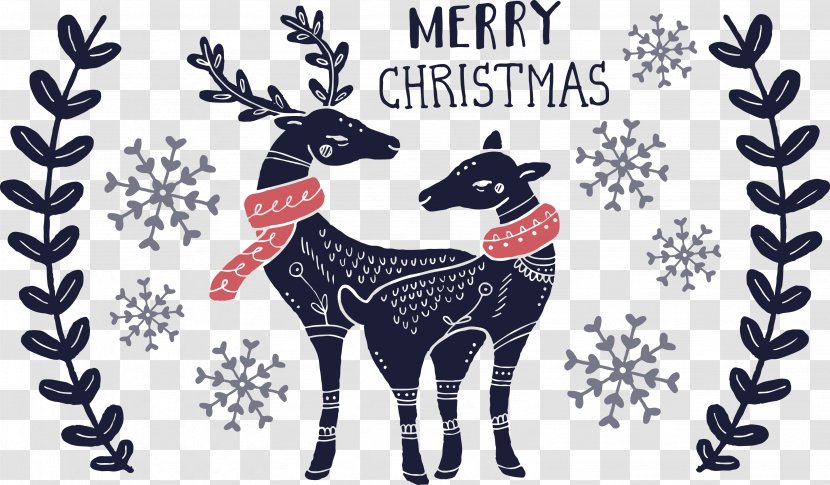 Cat Santa Claus Thanksgiving Christmas Card - Reindeer - Vector Giraffe Transparent PNG