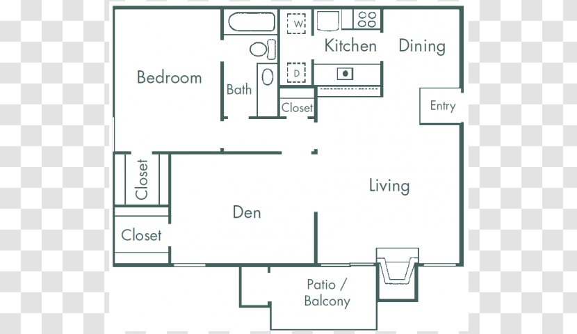 Oak Glen Apartments Renting Bedroom Floor Plan - Garland - Bath Tab Transparent PNG