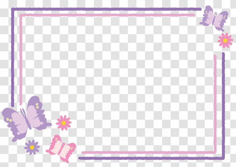 Butterfly Purple - Lilac - Simple Border Decoration Transparent PNG