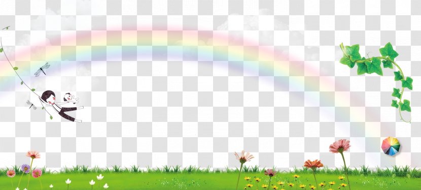 Poster Fundal Cartoon - Art - Rainbow Green Background Transparent PNG