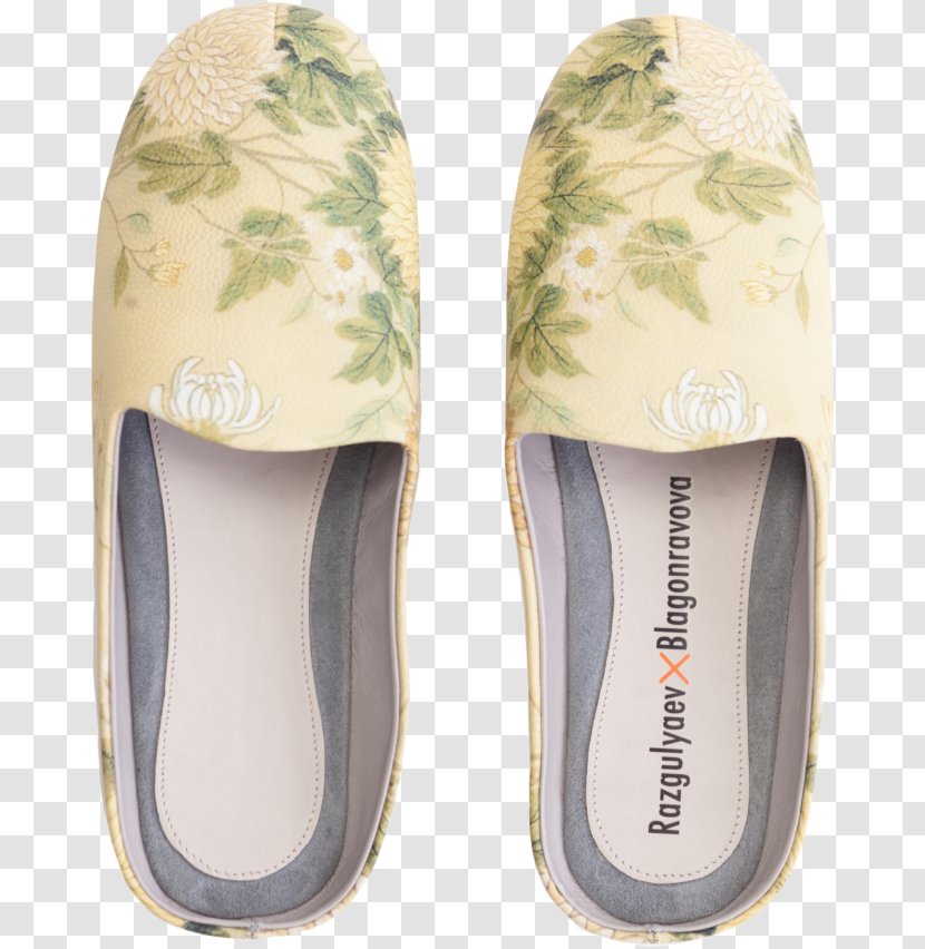 Slipper Europe Beige Designer Ivory - Outdoor Shoe - Flower Transparent PNG