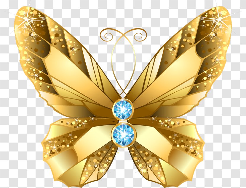 Butterfly Gold Download - Moths And Butterflies Transparent PNG