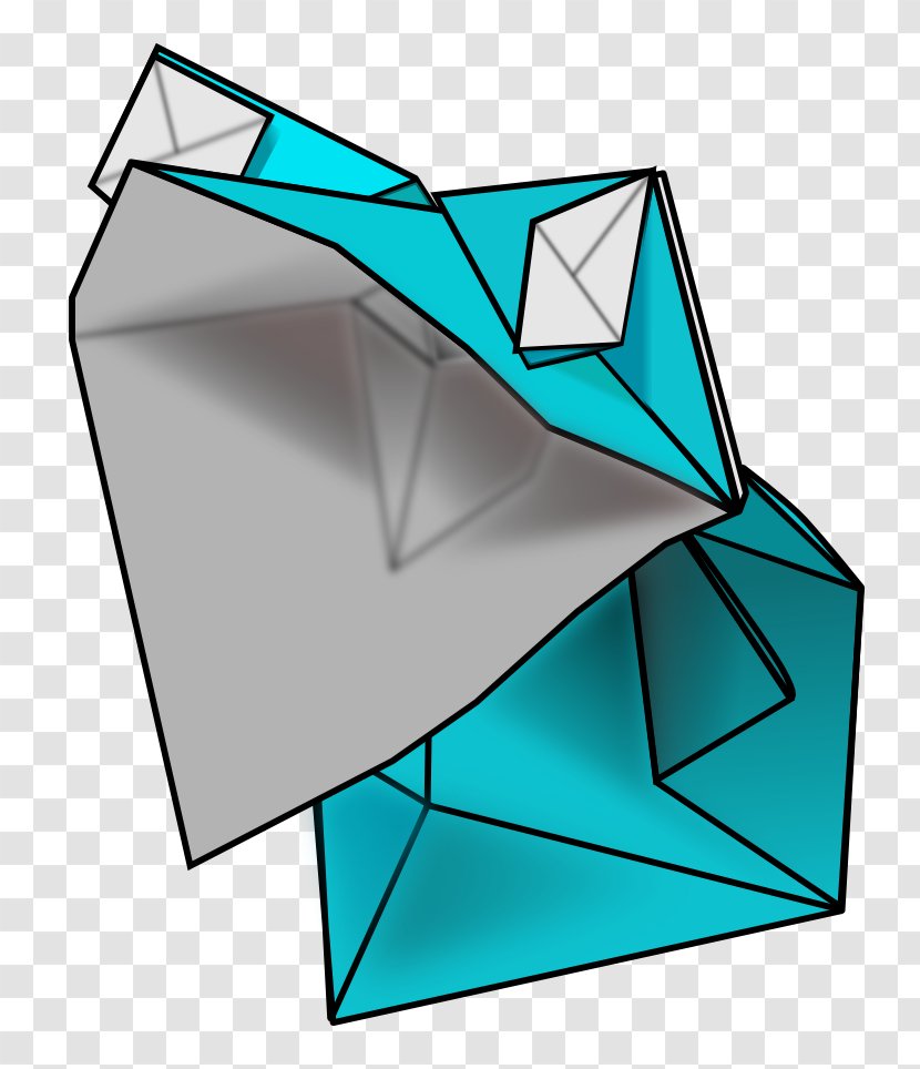 Origami Clip Art - Aqua - Frogimages Transparent PNG