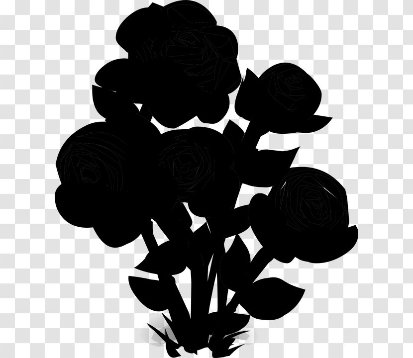 Flower Silhouette - Blackandwhite - Herbaceous Plant Transparent PNG