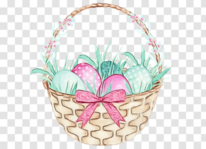 Easter Egg Background - Flower - Storage Basket Hamper Transparent PNG