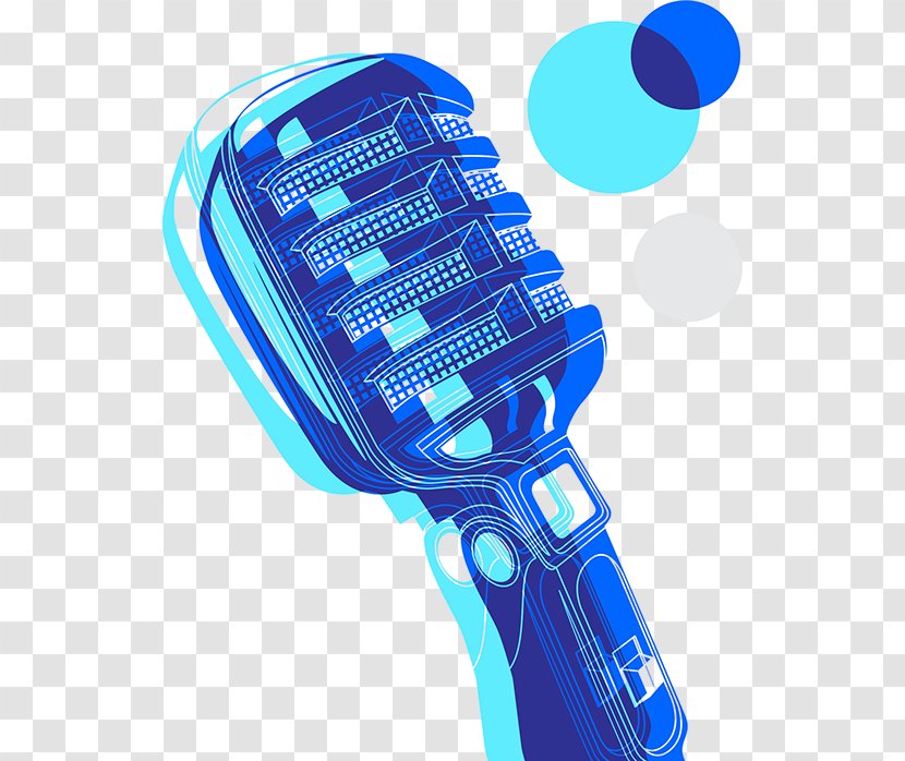 Microphone Internet Radio Station - Electric Blue Transparent PNG