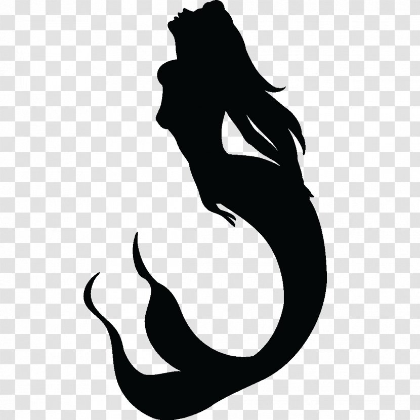 Sticker Bathroom Shower Toilet Wall Decal - Black - Mermaid Tail Transparent PNG