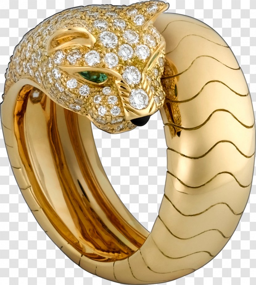 Ring Gold Cartier Chevalière Leopard - Egypt Earring Transparent PNG