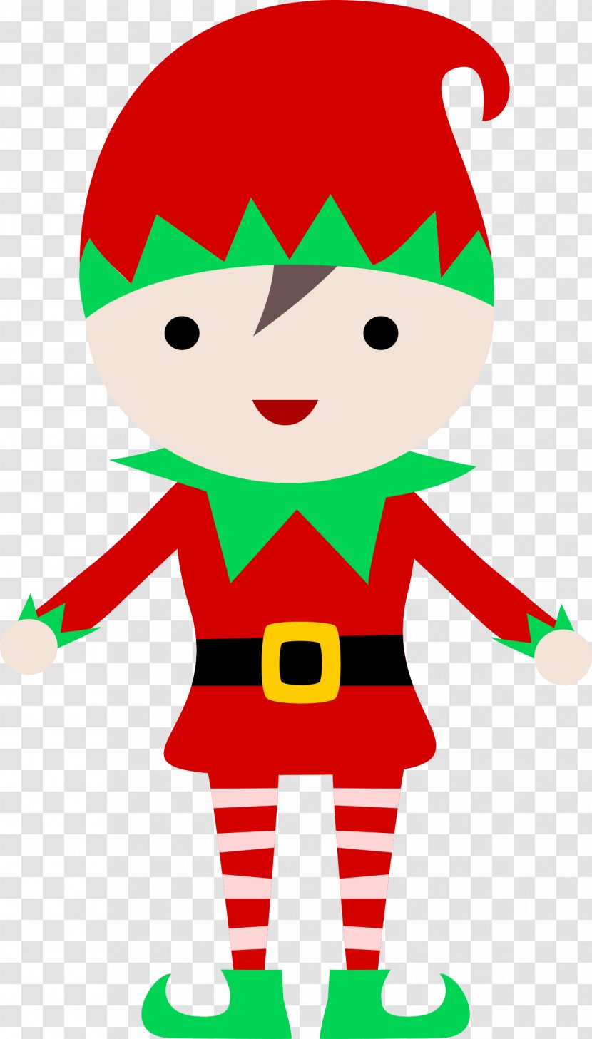 Cartoon Line Art Christmas Elf Clip - Holiday Transparent PNG