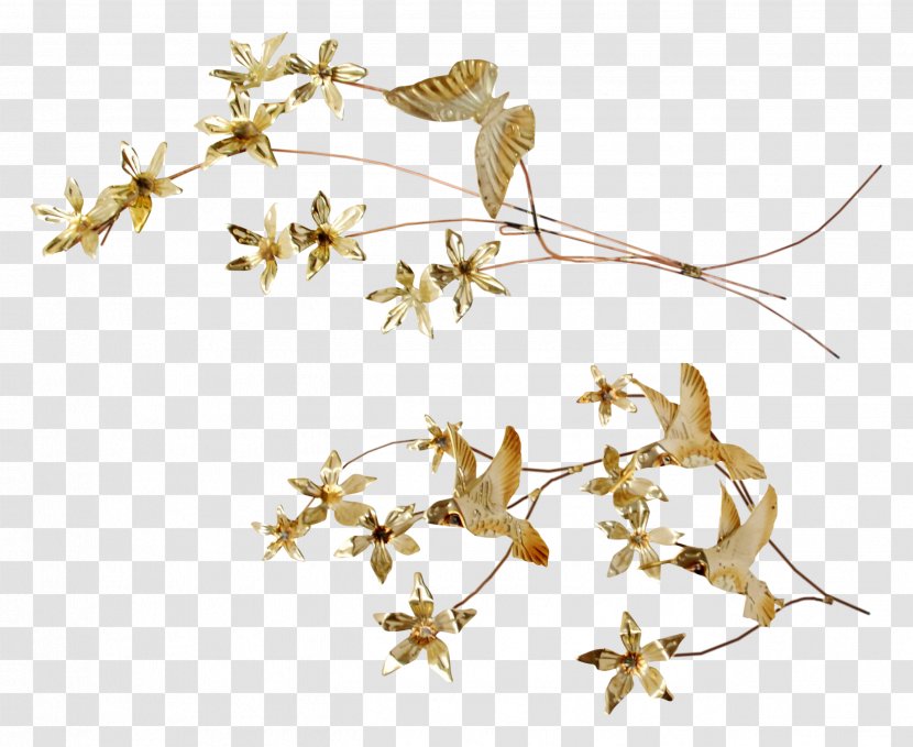 Bedside Tables Leaf Wall Decal Branch - Gold Transparent PNG