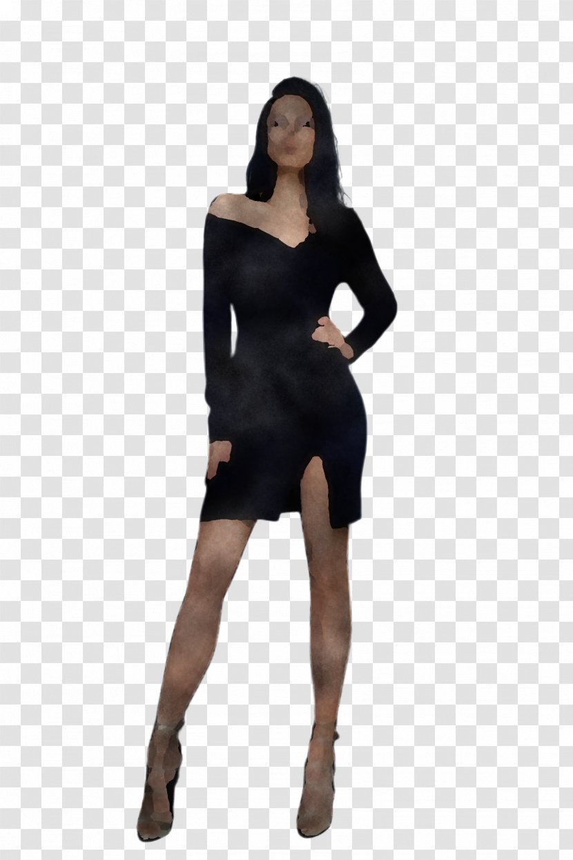 Clothing Shoulder Black Dress Little - Tights - Sleeve Transparent PNG