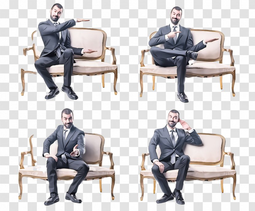 Sitting Chair Furniture Gentleman White-collar Worker - Whitecollar - Job Office Transparent PNG