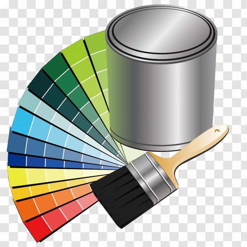 Painting Brush Royalty-free - Swatches And Paint Bucket Transparent PNG