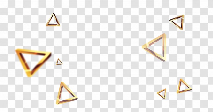 Gold Geometry Triangle Geometric Shape - Golden Transparent PNG