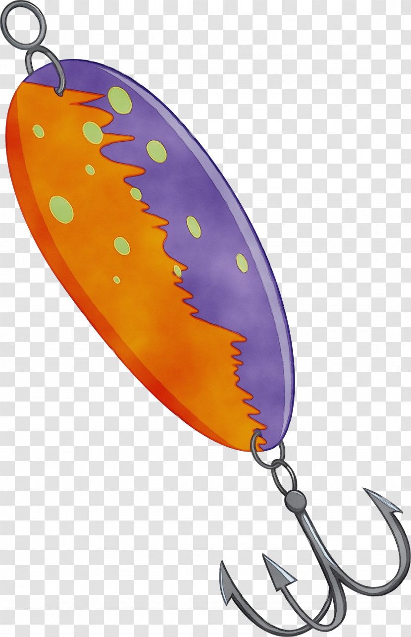 Orange - Watercolor - Bait Fishing Lure Transparent PNG