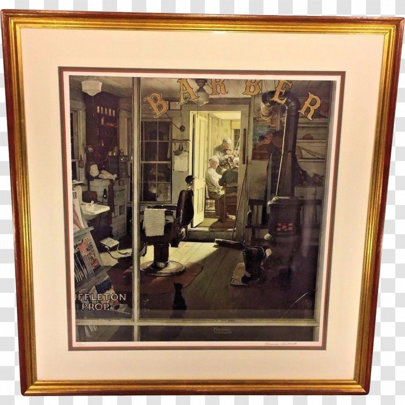 Shuffleton's Barbershop Berkshire Museum Norman Rockwell Lucas Of Narrative Art Painting Transparent PNG