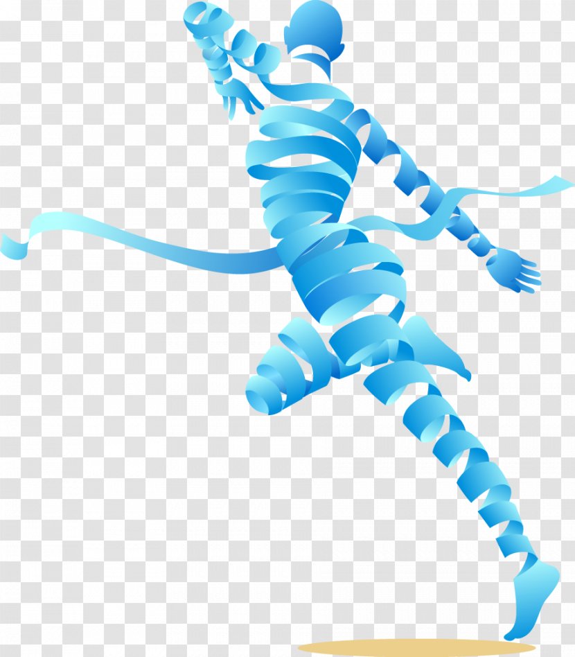 Graphic Design Creativity - Electric Blue - Three-dimensional Vector Ribbon Dancers Transparent PNG