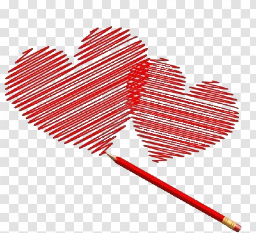 Drawing Heart Pencil - Hand Drawn Heart-shaped Transparent PNG