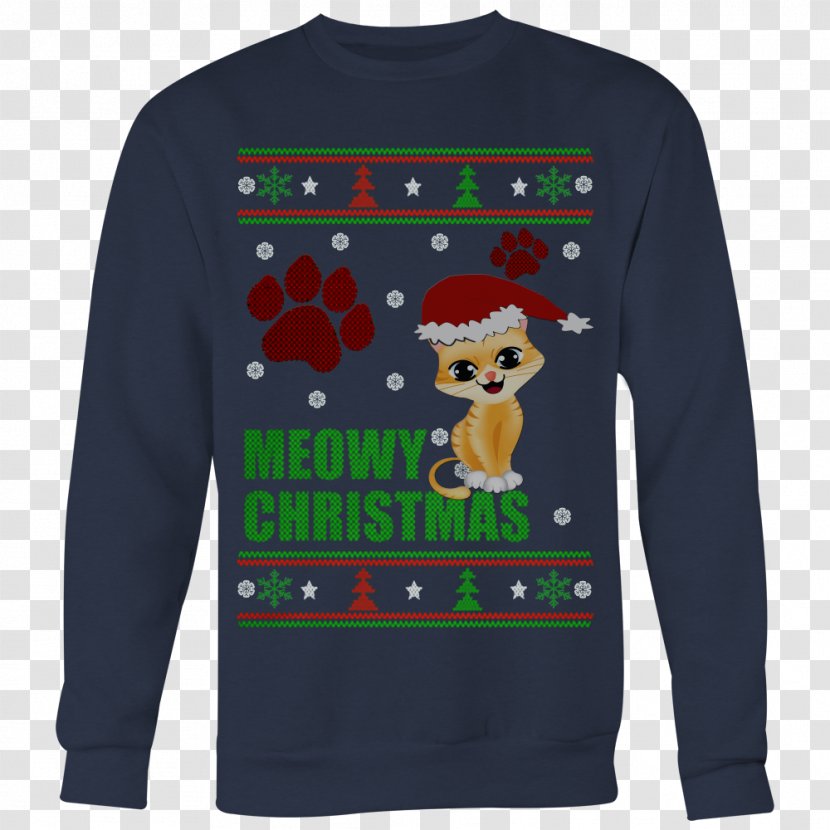 Long-sleeved T-shirt Hoodie Reindeer - Christmas Transparent PNG