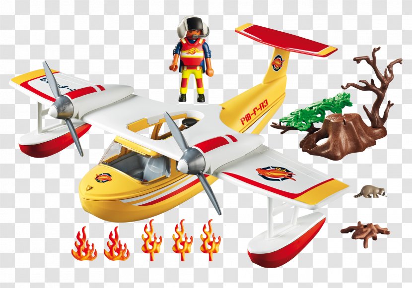 Airplane Playmobil Toy Seaplane Firefighter Transparent PNG
