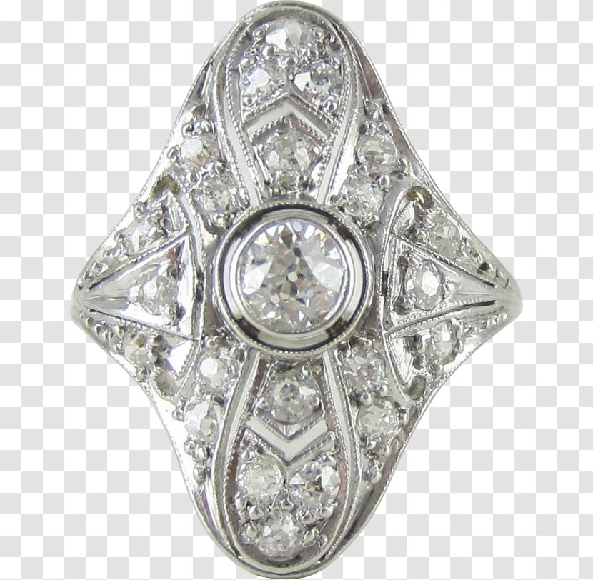 Engagement Ring Art Deco Filigree Diamond Transparent PNG