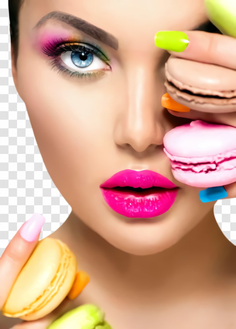 Face Macaroon Skin Lip Beauty - Eyebrow - Pink Chin Transparent PNG