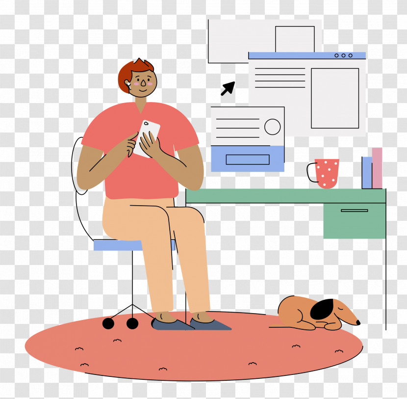 Work At Home Working Transparent PNG