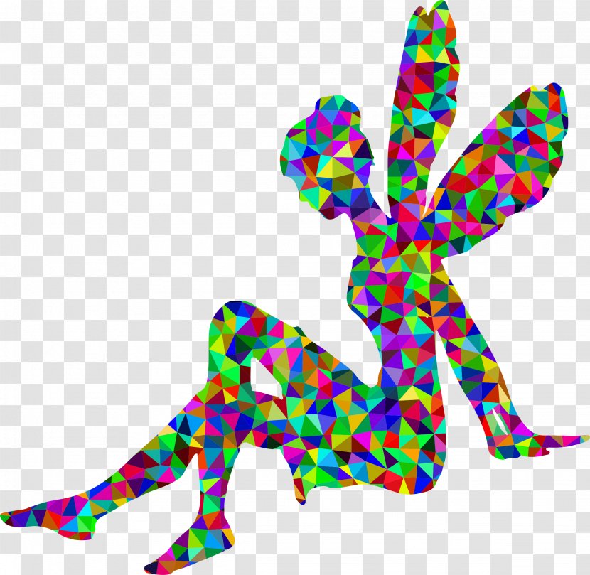 Fairy Silhouette Pixie Clip Art - Low Poly Transparent PNG