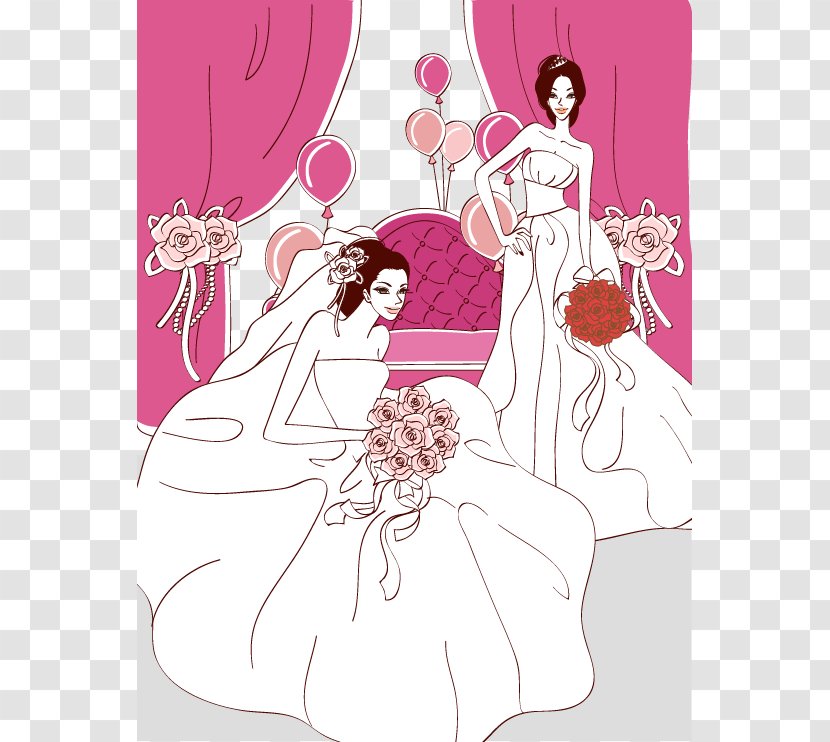 Wedding Curtain - Watercolor - Vector Transparent PNG