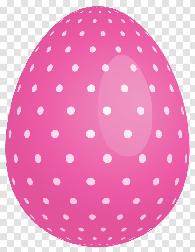 Easter Bunny Egg Clip Art - Magenta - Pink Dotted Clipart Transparent PNG